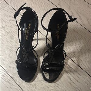 Saint Laurent Black Strappy Heels